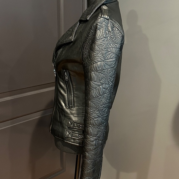 Killstar Graveyard Shift Spiderweb Vegan Leather Jacket - Picture 3 of 15